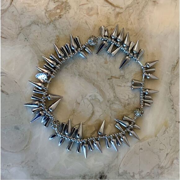 Stella & Dot Renegade Silver Spiked Stretch bracelet - Picture 1 of 6